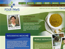 Tablet Screenshot of fourpawsvetwellness.com